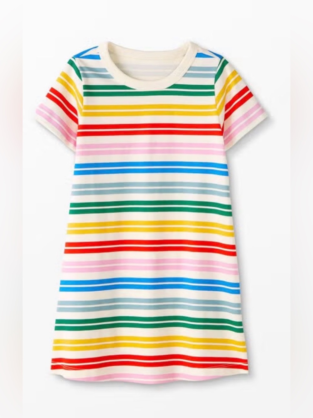 Hanna Andersson Rainbow Stripes Print T-Shirt Dress Size 3T
